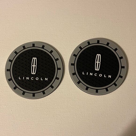 Lincoln Car cup Coasters in black. Set of 2 NWT - Picture 4 of 7